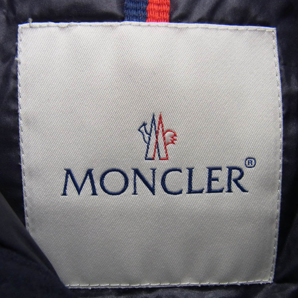 MONCLER モンクレール 420914033805 MONTGENEVRE モンジュネーブル ウール フーデッド ダウンジャケット ネイビー系 1【中古】