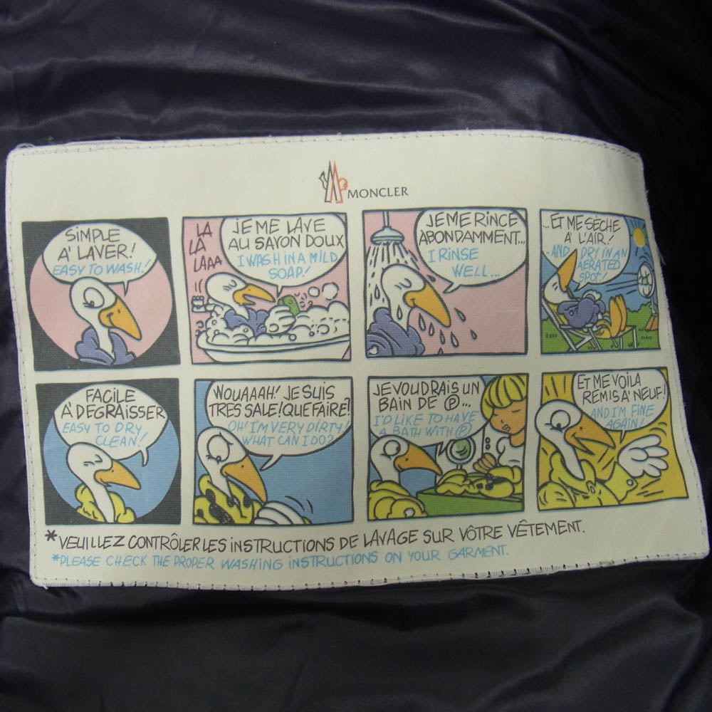 MONCLER モンクレール 420914033805 MONTGENEVRE モンジュネーブル ウール フーデッド ダウンジャケット ネイビー系 1【中古】