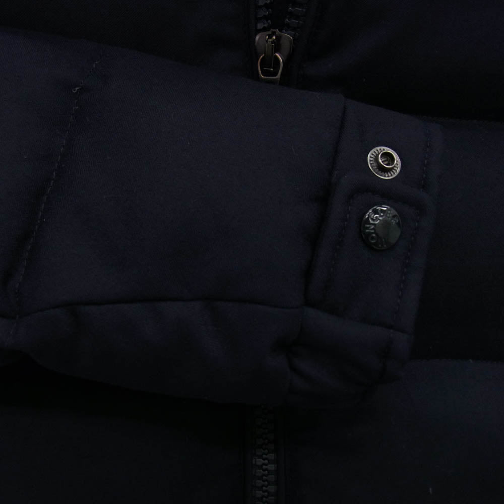 MONCLER モンクレール 420914033805 MONTGENEVRE モンジュネーブル ウール フーデッド ダウンジャケット ネイビー系 1【中古】