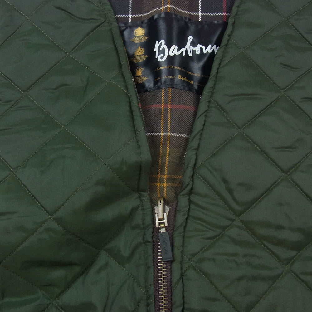 Barbour バブアー 25077 英国製 CLASSIC ZIP IN LINER クラシックジップインライナー キルティング ライナー ベスト カーキ系【中古】
