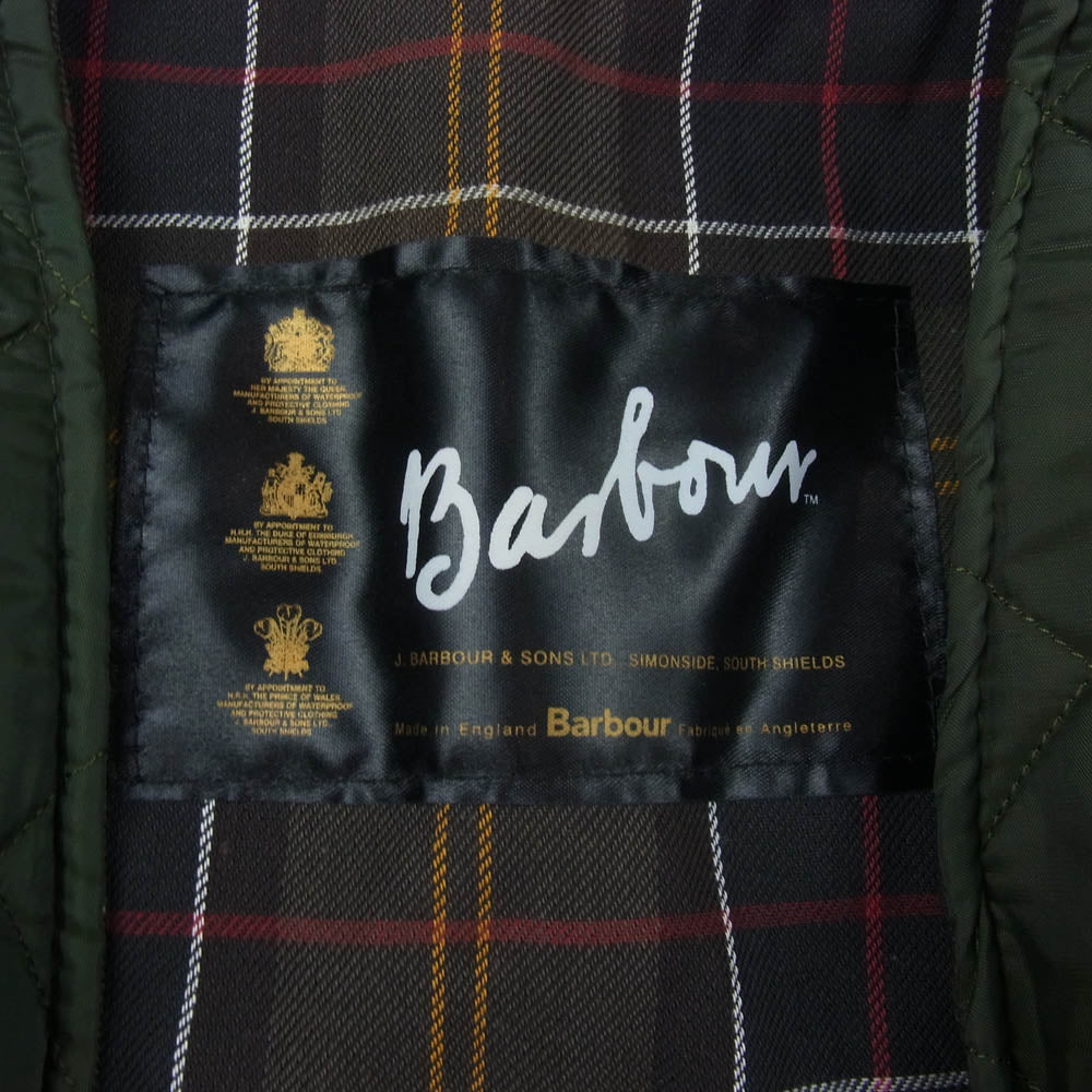 Barbour バブアー 25077 英国製 CLASSIC ZIP IN LINER クラシックジップインライナー キルティング ライナー ベスト カーキ系【中古】
