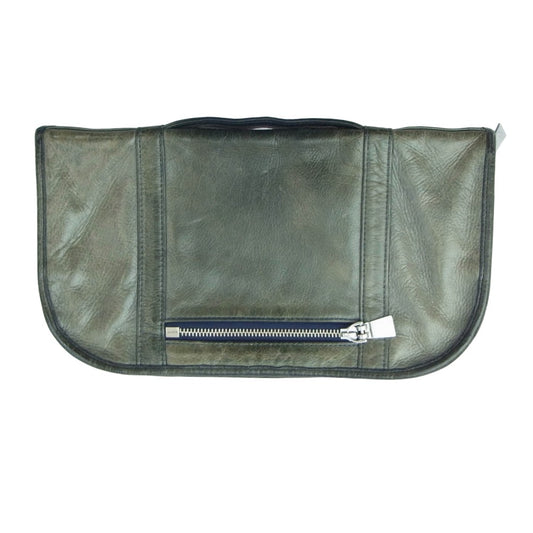 aniary アニアリ 01-08001 アンティークレザー クラッチバッグ セカンドバッグ カーキ系【中古】