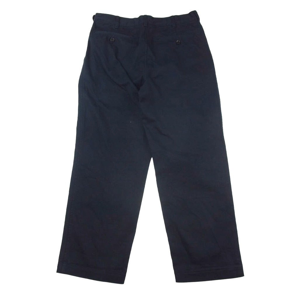 COMME des GARCONS HOMME コムデギャルソンオム 23AW HL-P028 1タック 1プリーツ コットンチノ ワークパンツ チノパンツ テーパード トラウザーズ ネイビー系 XS【中古】