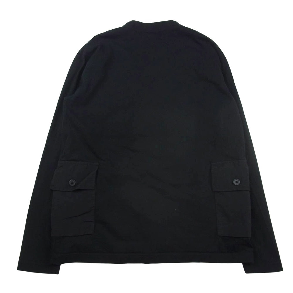COMME des GARCONS HOMME コムデギャルソンオム 22SS AD2021 HI-T014 度詰め天竺 ナイロンポケット Vネック カーディガン ブラック系 S【中古】