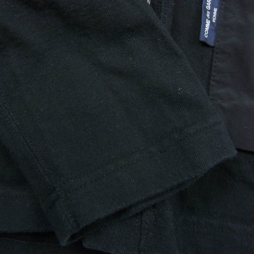 COMME des GARCONS HOMME コムデギャルソンオム 22SS AD2021 HI-T014 度詰め天竺 ナイロンポケット Vネック カーディガン ブラック系 S【中古】