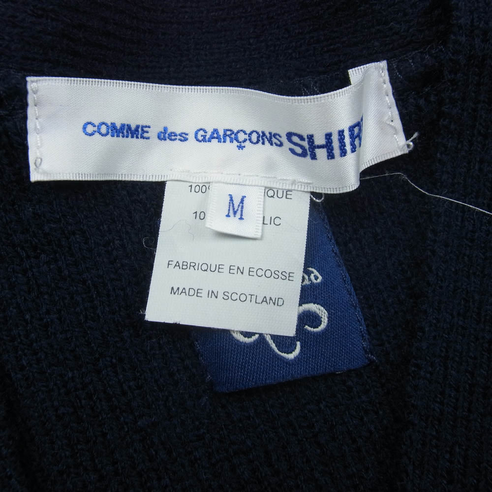 COMME des GARCONS コムデギャルソン 20SS S28508 SHIRT シャツ スコットランド製 LOCHAVEN OF SCOTLAND CARDIGAN ロックエーベンオブスコットランド カーディガン ネイビー系 M【中古】