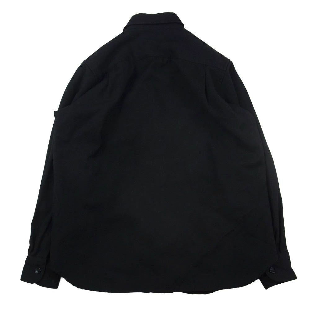 COMME des GARCONS HOMME コムデギャルソンオム AD2018 HB-B037 後染め製品加工 異素材パッチワーク 長袖 シャツ ブラック系 XS【中古】