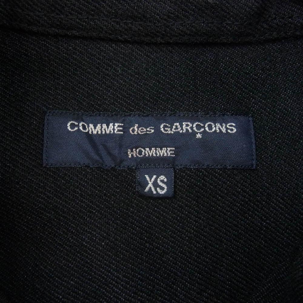COMME des GARCONS HOMME コムデギャルソンオム AD2018 HB-B037 後染め製品加工 異素材パッチワーク 長袖 シャツ ブラック系 XS【中古】