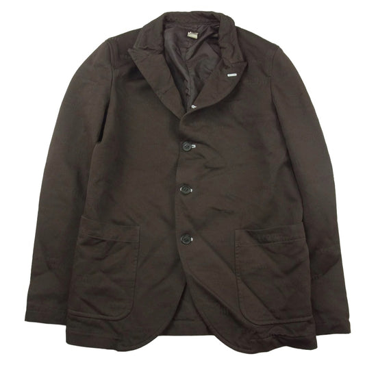 COMME des GARCONS コムデギャルソン 24AW FN-J501 SHIRT シャツ Strong will ロゴ ジャガード エステル 縮絨 4B テーラードジャケット カーキ系 S【中古】