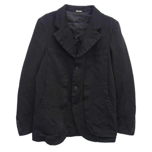 COMME des GARCONS コムデギャルソン AD2023 DM-J043 エステル製品加工 ポリ縮絨 ポリエステル テーラードジャケット ブラック系 S【中古】