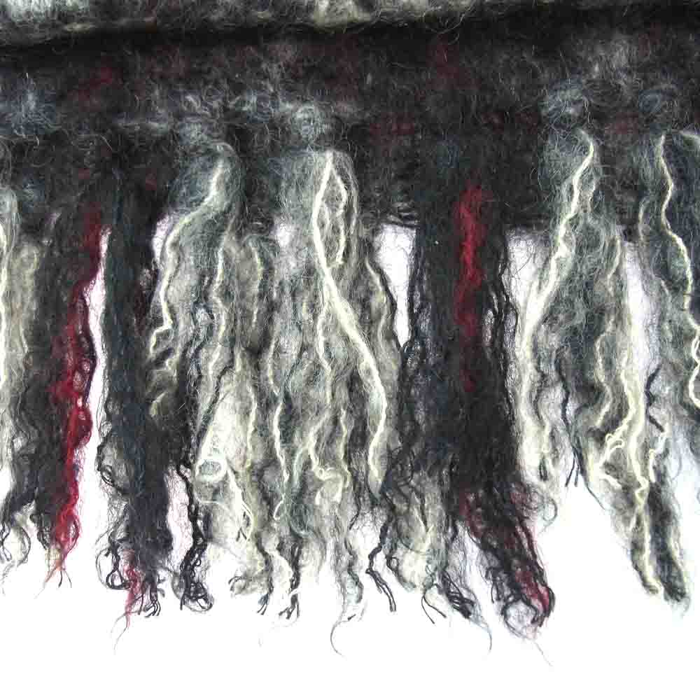 Faliero Sarti ファリエロサルティ イタリア製 モヘヤ シルク混 フリンジ マフラー ストール マルチカラー系【中古】