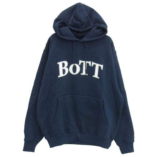 BOTT ボット OG Logo Pullover Hoodie ロゴ刺繍 プルオーバー パーカー フーディー ネイビー系 L【中古】