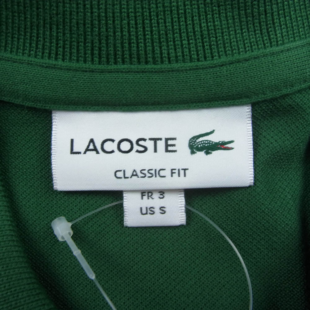 LACOSTE ラコステ L1312LJ-99 ロゴワッペン 長袖 ポロシャツ グリーン系 3【新古品】【未使用】【中古】
