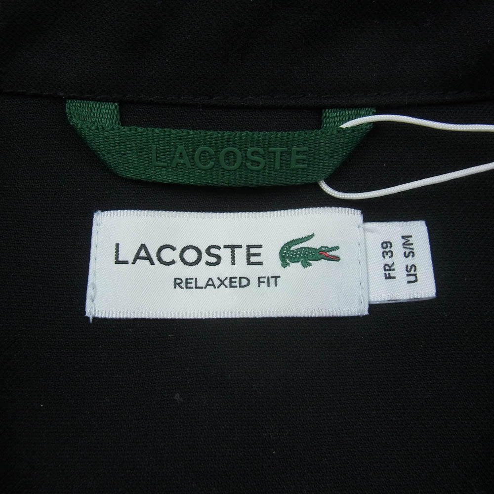 LACOSTE ラコステ CH006J-99 ロゴワッペン コットン シャツジャケット コーチジャケット ブラック系 39【新古品】【未使用】【中古】
