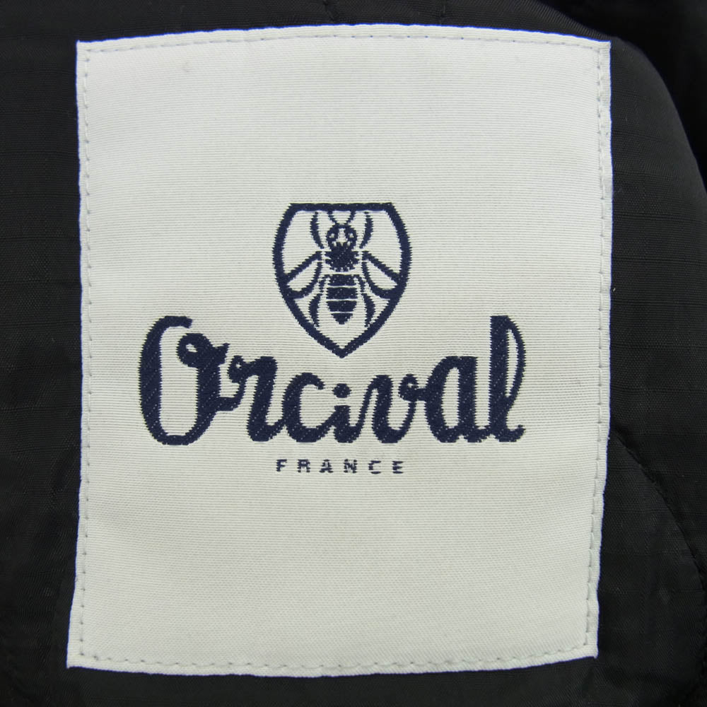 ORCIVAL オーシバル OR-A0080 ノーカラー キルト キルティング コート ブラック系 2【中古】