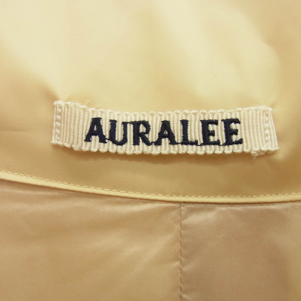 AURALEE オーラリー 24SS A24SC04SL HARD TWIST POLYESTER SATIN LAMINATE ZIP COAT ハードツイスト ジップ レイン コート イエロー系 1【中古】