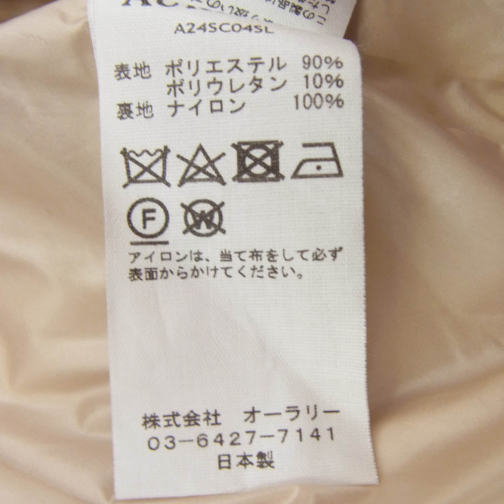 AURALEE オーラリー 24SS A24SC04SL HARD TWIST POLYESTER SATIN LAMINATE ZIP COAT ハードツイスト ジップ レイン コート イエロー系 1【中古】