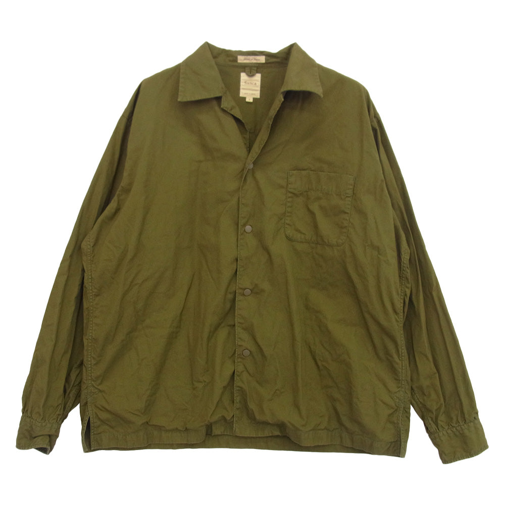 サンカ オーバーシャツ 長袖 シャツ ジャケット オリーブ カーキ系 3【中古】