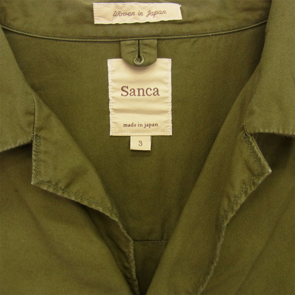 サンカ オーバーシャツ 長袖 シャツ ジャケット オリーブ カーキ系 3【中古】