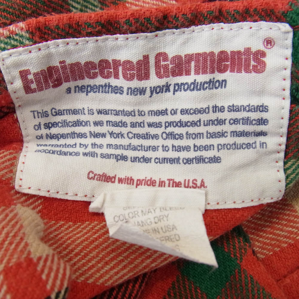 Engineered Garments エンジニアードガーメンツ チェック柄 コットン ネルシャツ レッド系 M【中古】