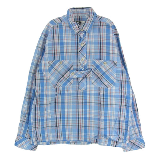 Engineered Garments エンジニアードガーメンツ チェック柄 コットン プルオーバー 長袖 シャツ ライトブルー系 M【中古】