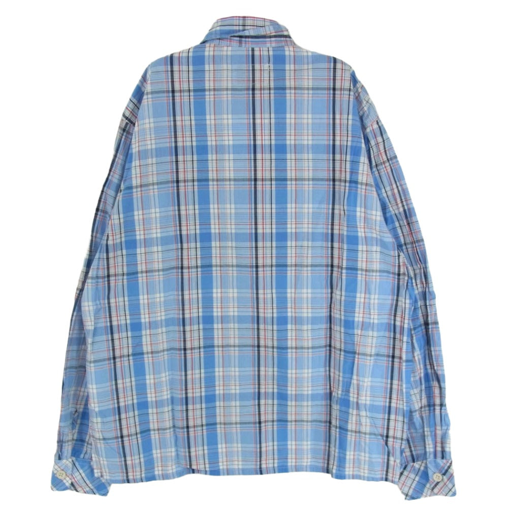 Engineered Garments エンジニアードガーメンツ チェック柄 コットン プルオーバー 長袖 シャツ ライトブルー系 M【中古】