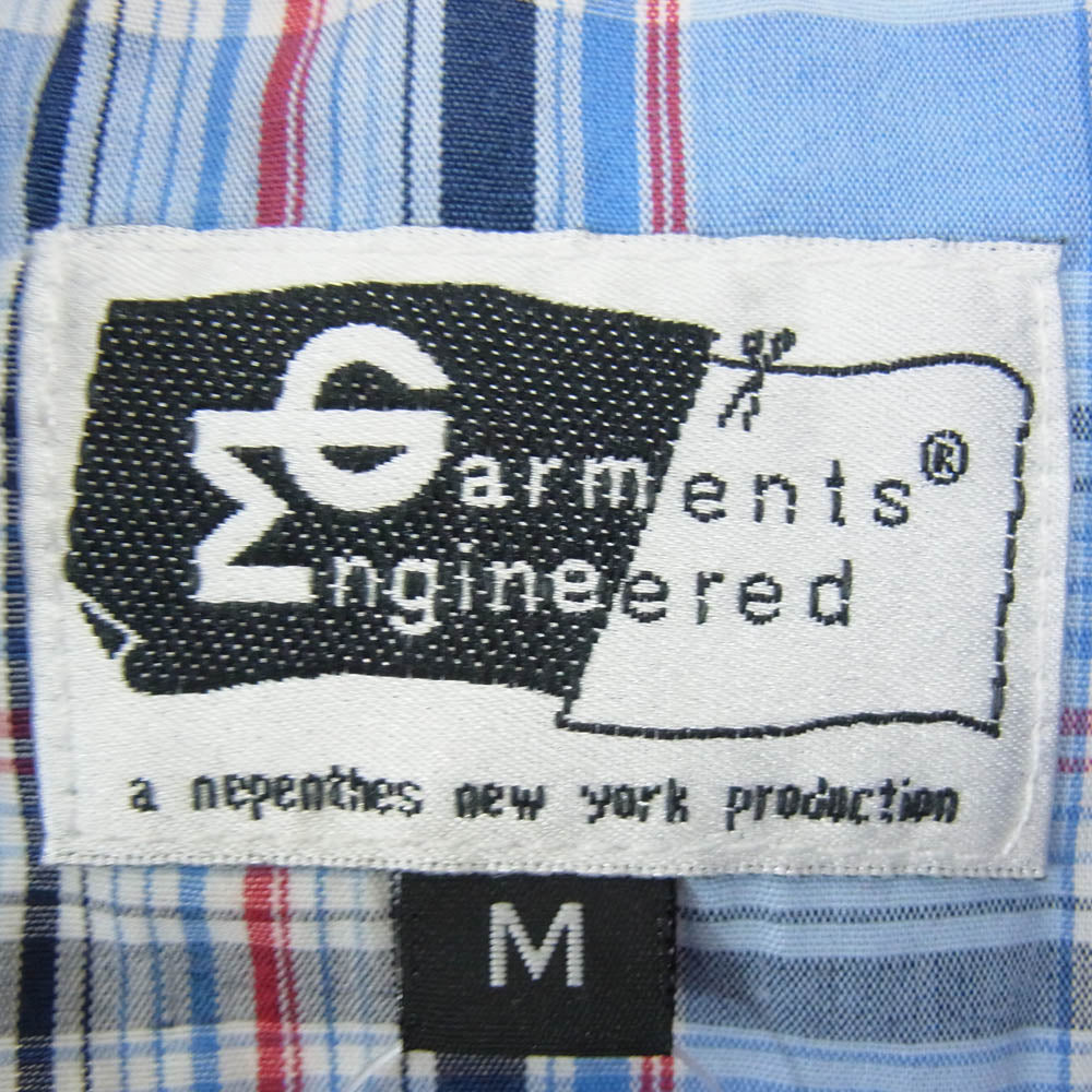 Engineered Garments エンジニアードガーメンツ チェック柄 コットン プルオーバー 長袖 シャツ ライトブルー系 M【中古】