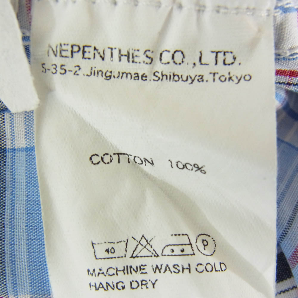 Engineered Garments エンジニアードガーメンツ チェック柄 コットン プルオーバー 長袖 シャツ ライトブルー系 M【中古】