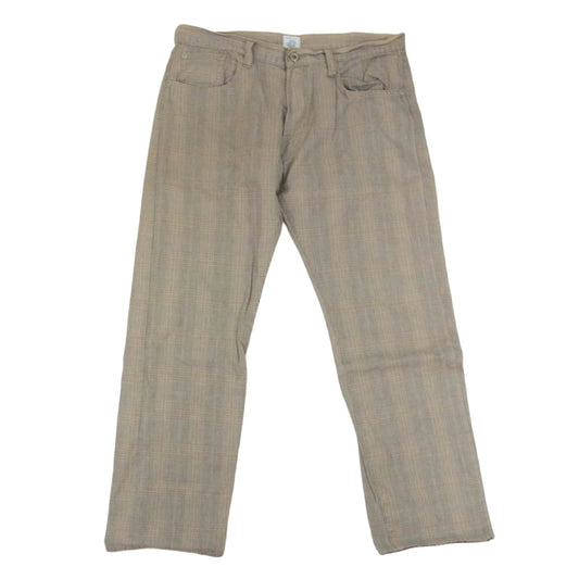 POST OVERALLS ポストオーバーオールズ 5P チェック パンツ 灰茶 L【中古】