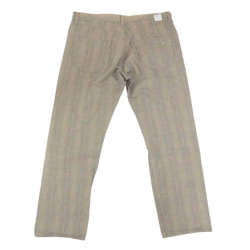 POST OVERALLS ポストオーバーオールズ 5P チェック パンツ 灰茶 L【中古】