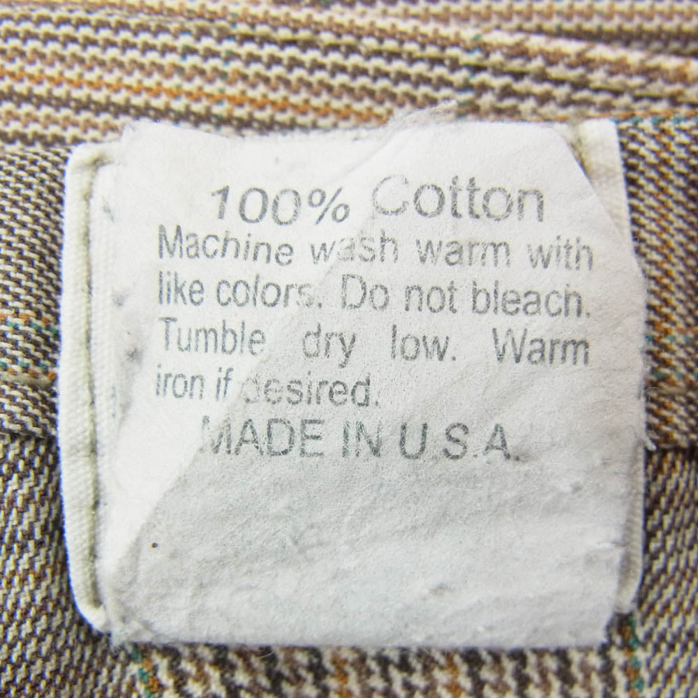 POST OVERALLS ポストオーバーオールズ 5P チェック パンツ 灰茶 L【中古】