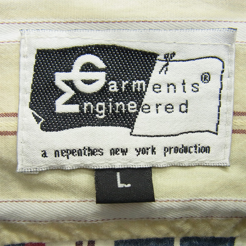 Engineered Garments エンジニアードガーメンツ ショールカラー チェック柄 長袖 シャツ ジャケット ブルー系 L【中古】