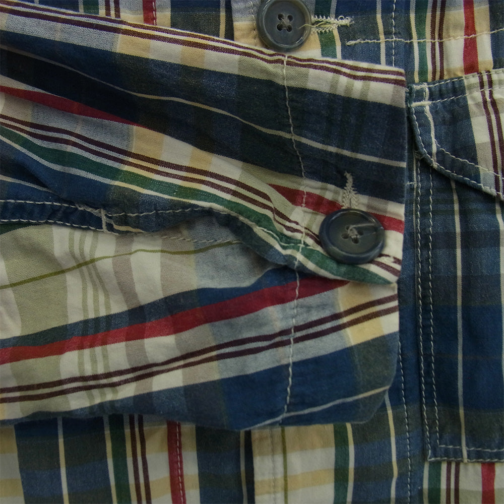 Engineered Garments エンジニアードガーメンツ ショールカラー チェック柄 長袖 シャツ ジャケット ブルー系 L【中古】