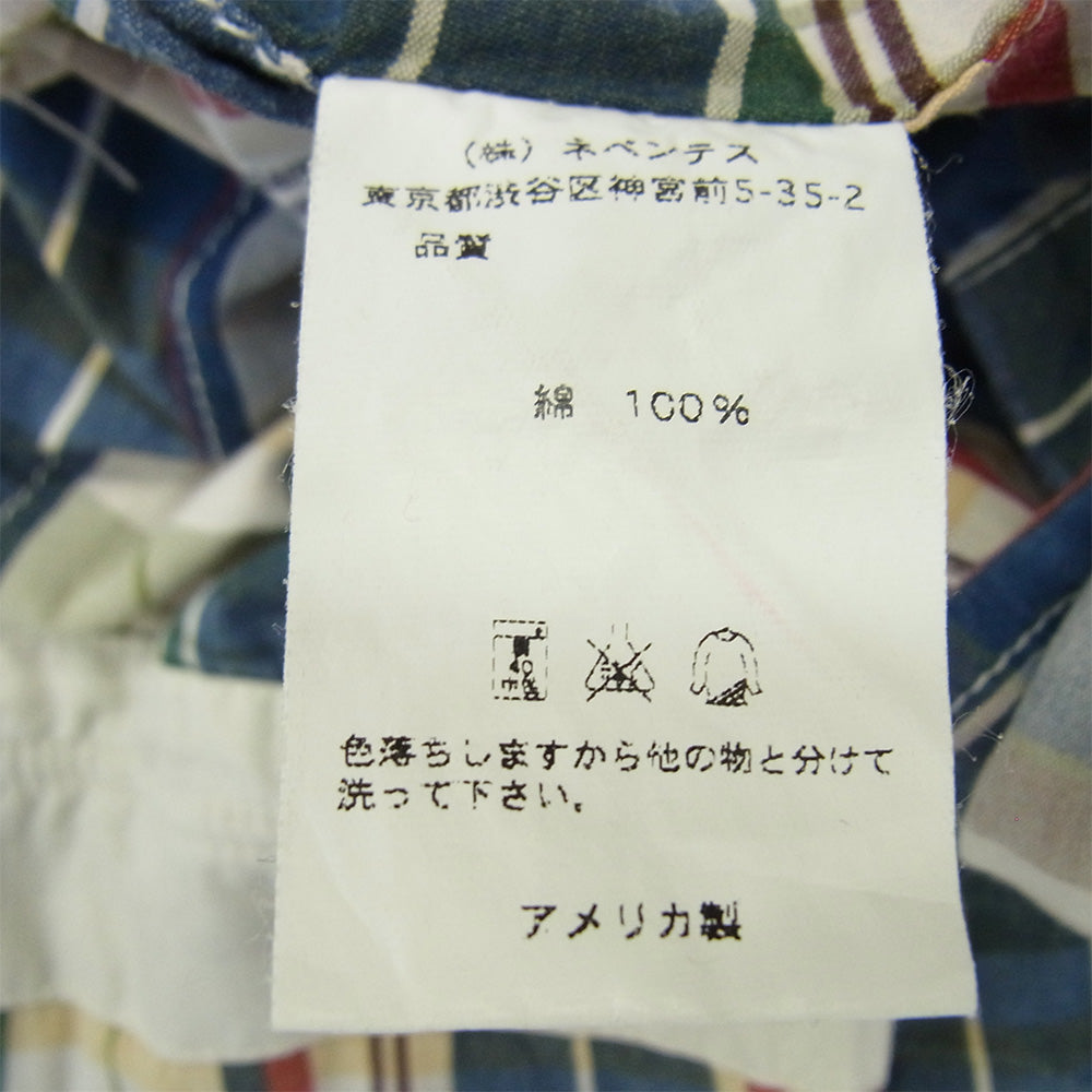 Engineered Garments エンジニアードガーメンツ ショールカラー チェック柄 長袖 シャツ ジャケット ブルー系 L【中古】