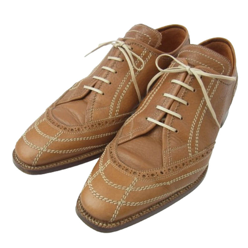 ベーメルズ ステッチデザイン ホールカット ドレスシューズ レザーシューズ ブラウン系 40【中古】