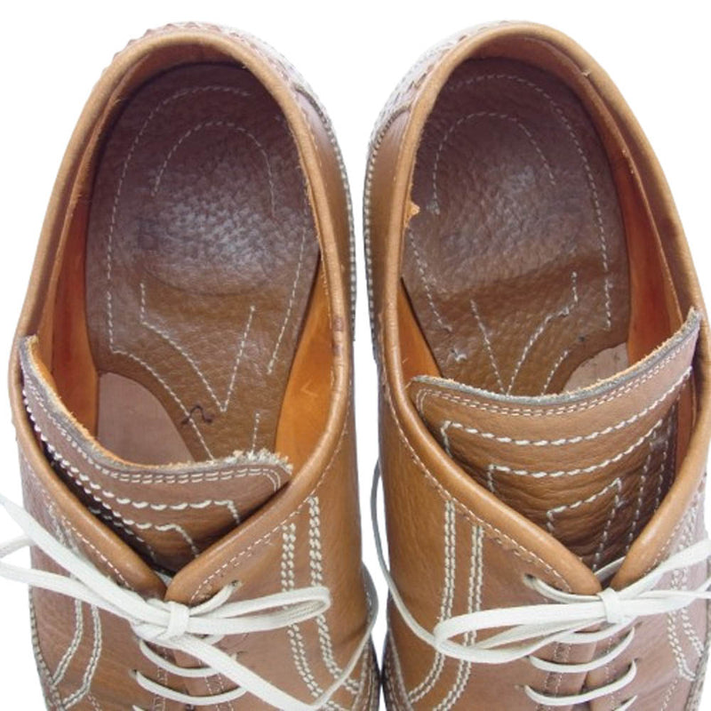 ブラウンレザー ドレスシューズ 40サイズ ベーメルズ ステッチデザイン ホールカット ドレスシューズ