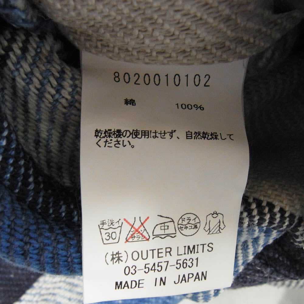 Nigel Cabourn ナイジェルケーボン 8020010102 ヘビーウェイト チェック ネルシャツ 長袖 シャツ ブルー系 50【中古】