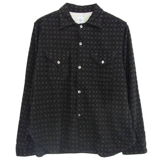 POST OVERALLS ポストオーバーオールズ コットンフランネル チェック 長袖 シャツ ブラック系 L【中古】