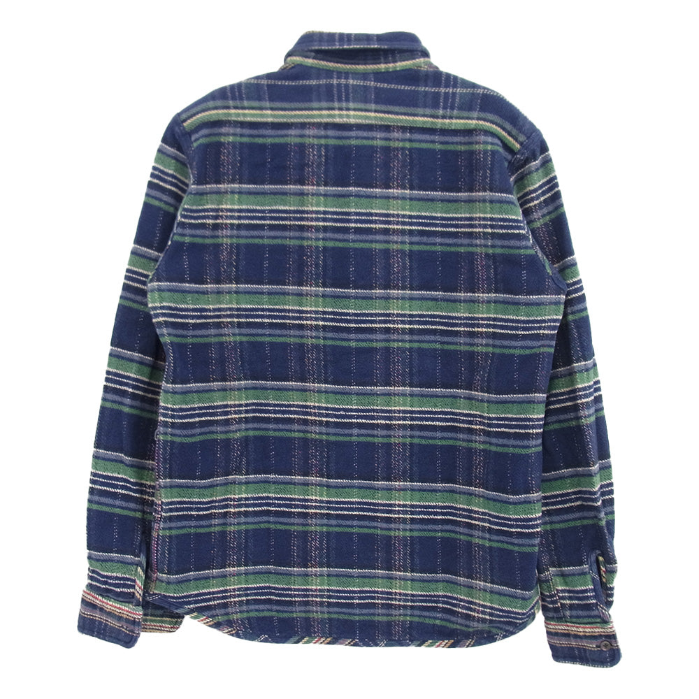 Nigel Cabourn ナイジェルケーボン 8090010030 REVERSIBLE CHECK SHIRT リバーシブル チェック 長袖 ネルシャツ ブルー系 50【中古】