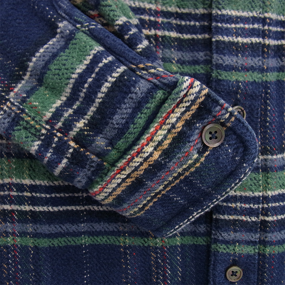 Nigel Cabourn ナイジェルケーボン 8090010030 REVERSIBLE CHECK SHIRT リバーシブル チェック 長袖 ネルシャツ ブルー系 50【中古】