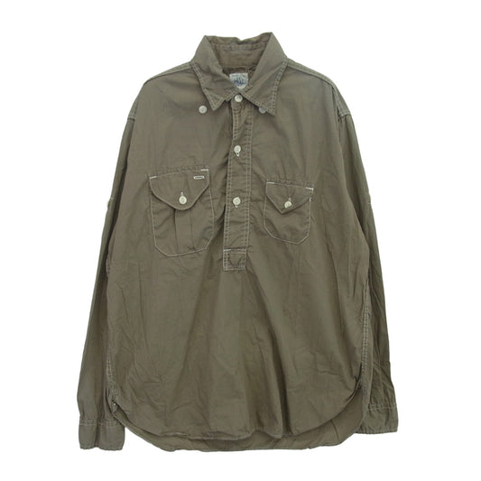 POST OVERALLS ポストオーバーオールズ プルオーバー コットン 長袖 シャツ グレー系 M【中古】