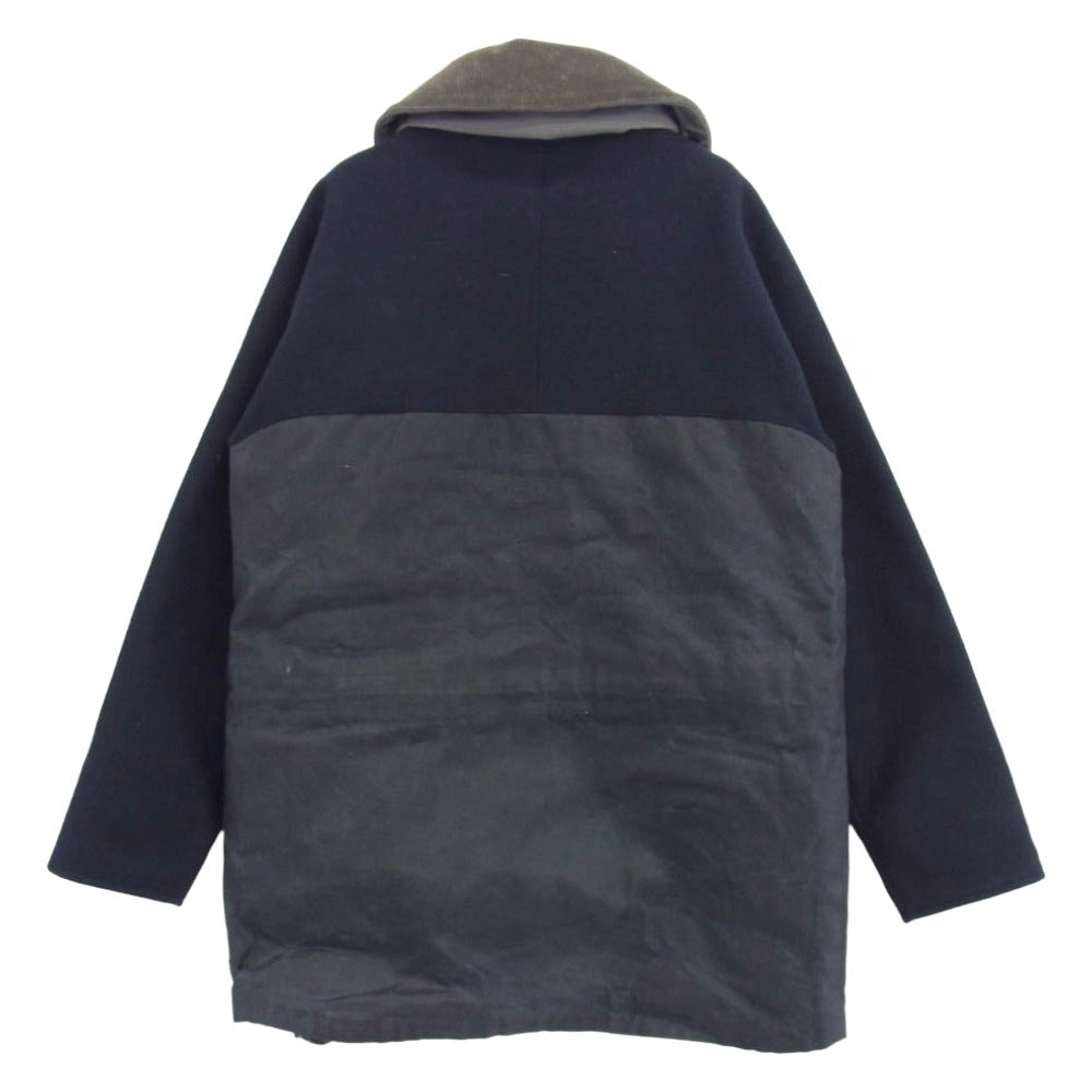 Nigel Cabourn ナイジェルケーボン 10AW 8091130011 英国製 AUTHENTIC LINE BEESWAX CITTON STORM PARKA 裏地チェック 襟コーデュロイ ストームパーカ マウンテンパーカー コート ネイビー系 50【中古】