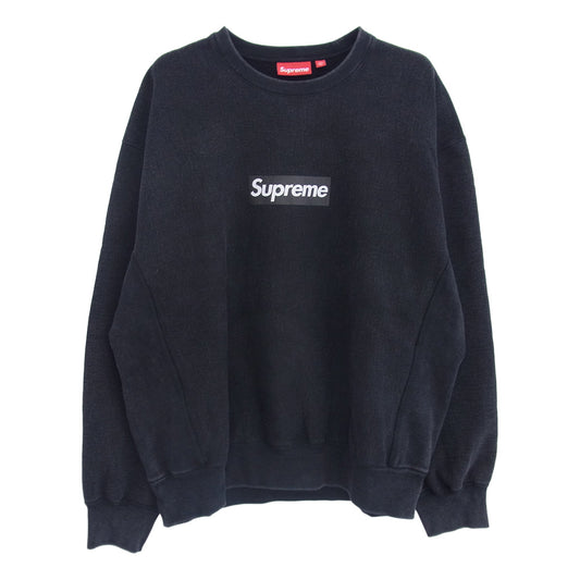 Supreme シュプリーム 25SS Washed Box Logo Crewneck ウォッシュ加工 ボックスロゴ クルーネック スウェット ブラック系 XL【中古】