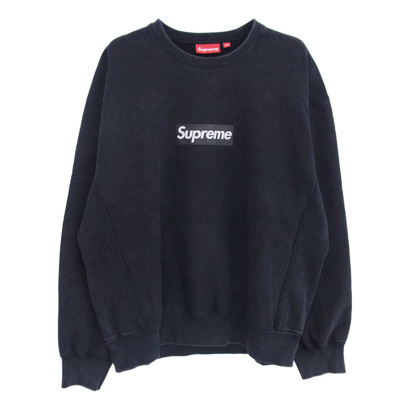 Supreme シュプリーム 25SS Washed Box Logo Crewneck ウォッシュ加工 ボックスロゴ クルーネック スウェット ブラック系 XL【中古】