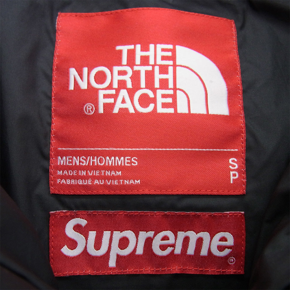 Supreme シュプリーム 17AW × THE NORTH FACE ノースフェイス ND91702I Leather Nuptse Jacket レザー ヌプシ ダウン ジャケット レッド系 S【中古】