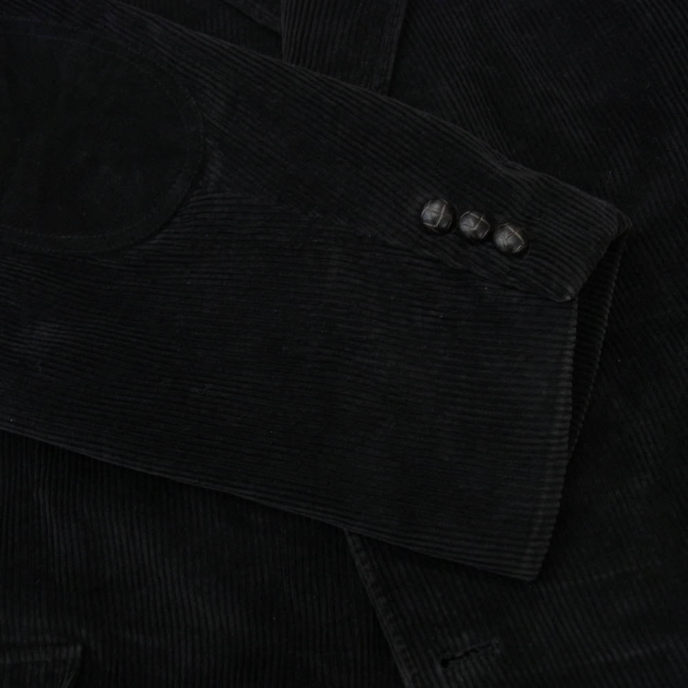 キングサイズ ヌバックエルボーパッチ オーバーサイズ コーデュロイ テーラードジャケット ブラック系 58【中古】