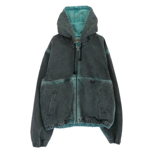 STUSSY ステューシー Spray Dye Hooded Work Jacket スプレー ダイ フーデッド ワーク ジャケット グリーン系 L【中古】