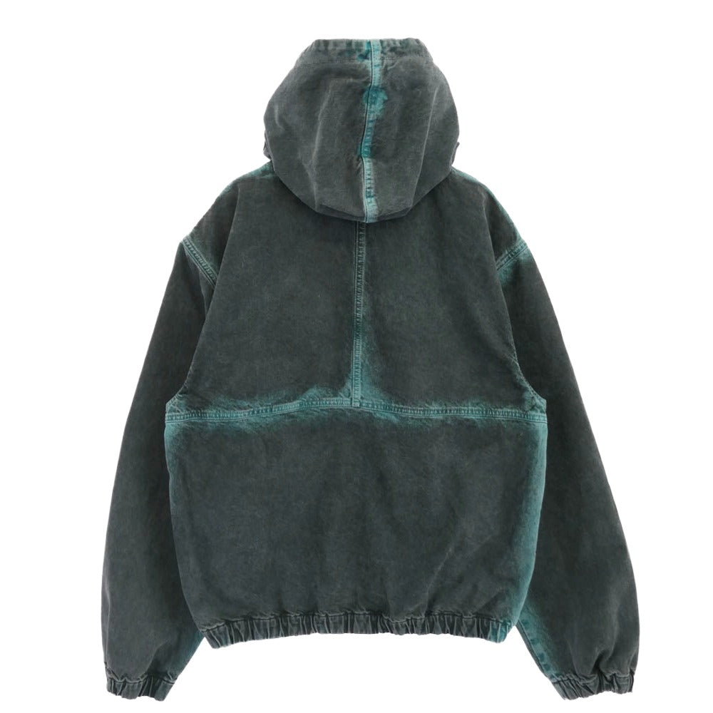 STUSSY ステューシー Spray Dye Hooded Work Jacket スプレー ダイ フーデッド ワーク ジャケット グリーン系 L【中古】