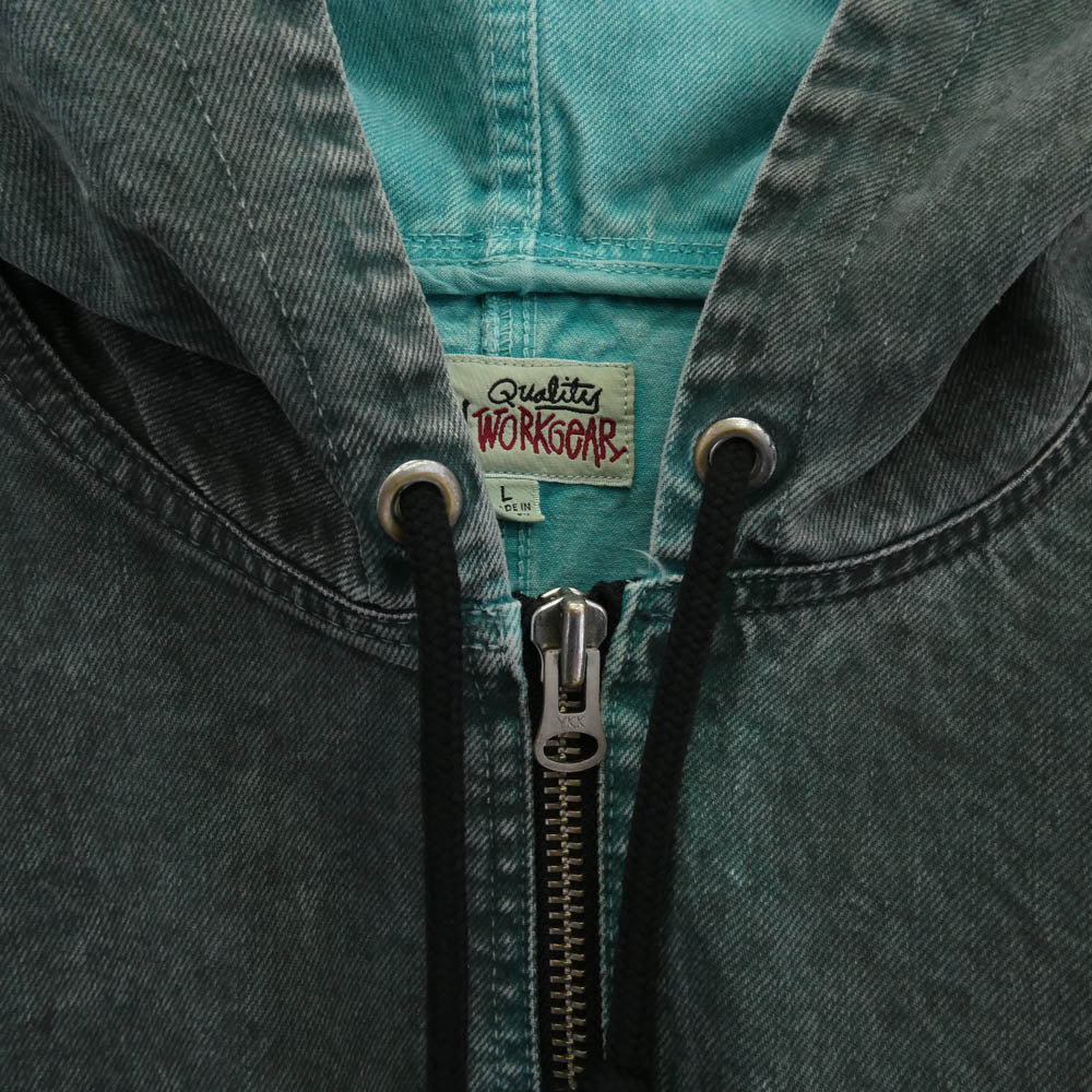STUSSY ステューシー Spray Dye Hooded Work Jacket スプレー ダイ フーデッド ワーク ジャケット グリーン系 L【中古】
