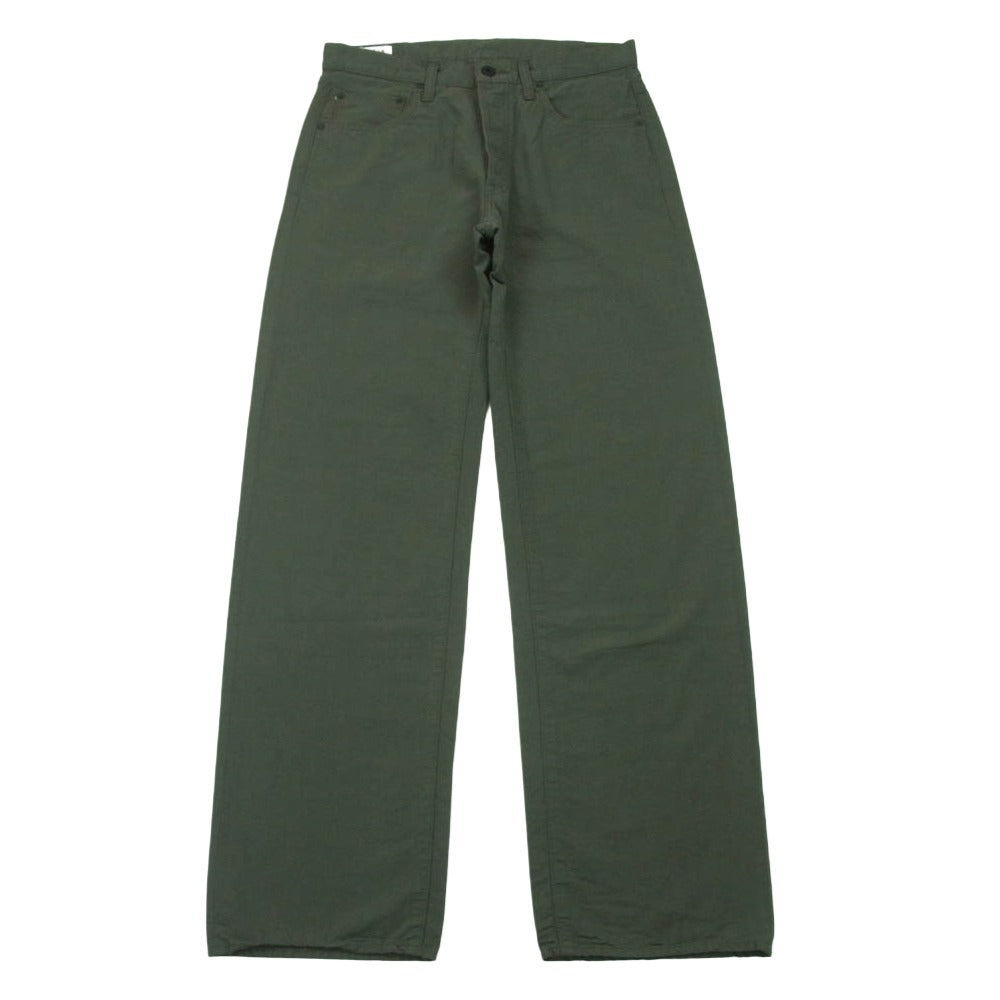 ONI DENIM 鬼デニム ONI200-8GG 8oz Betacham Green Gray Wide Straight 8oz ベタシャン シャンブレー セルビッチ ワイドストレート パンツ カーキ系 30【新古品】【未使用】【中古】